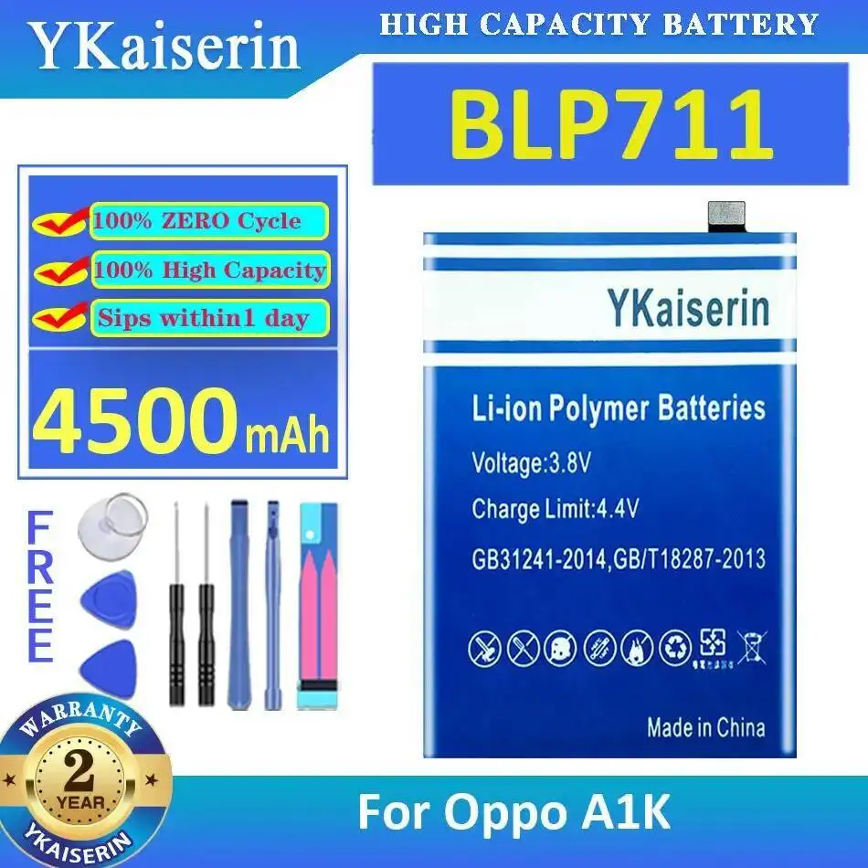 

Mobile Phone Battery High Compatibility BLP711 High-Efficiency 4500Mah For Oppo A1K