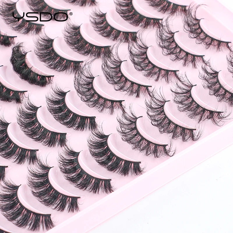 Ysdo-ナチュラルミンクまつげ,コスメティックストリップ,ラクタブル,ソフト,つけまつげエクステ,卸売り,メイクアップ,20ペア