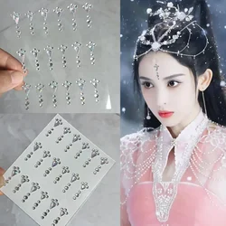 Pegatinas de diamantes de imitación para mujer, maquillaje en forma de lágrima, decoración facial autoadhesiva, tatuaje temporal de fiesta DIY