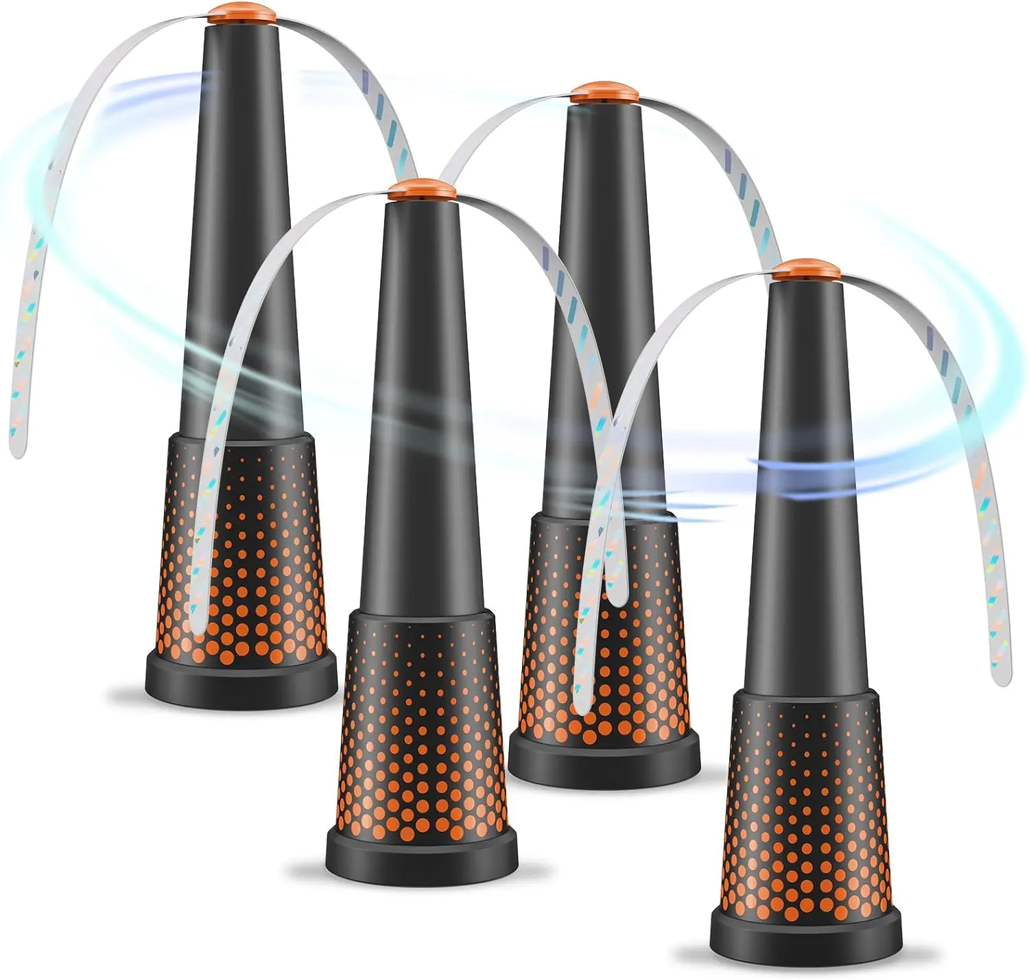 Portable Picnic Fly Fan Holographic Blade 4 Pack Battery Powered, Portable, Fly Repellent All Season Neutral