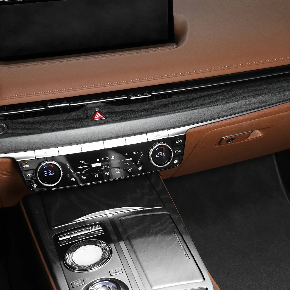 IOSN 2Pcs For Genesis G80 RG3 2020-2024 LHD ABS Instrument Panel Decorative Frame Car Dashboard Trim Stripe Cover