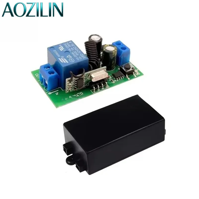 AOZILIN For 433MHz RF Relay Wireless Remote Control Switch 220V Receiver Module For Fan Light Home Automation Long Range Smart