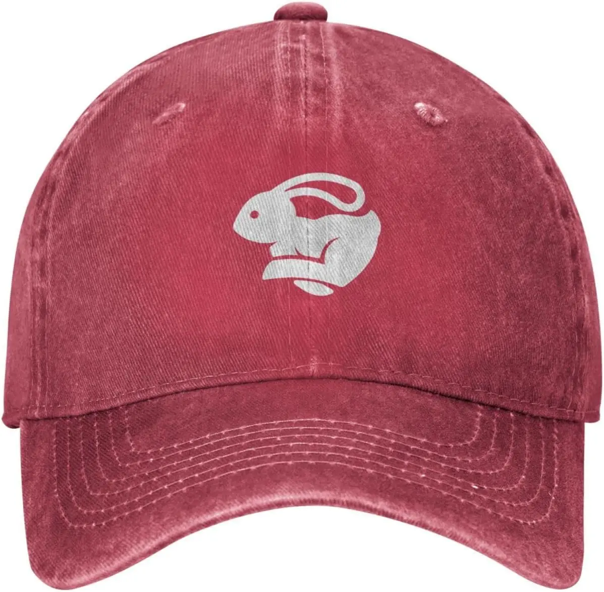 

Cute Rabbit Bunny Running Distressed Adjustable Washed Denim Mens Dad Trucker Hat Baseball Ball Cap for Men