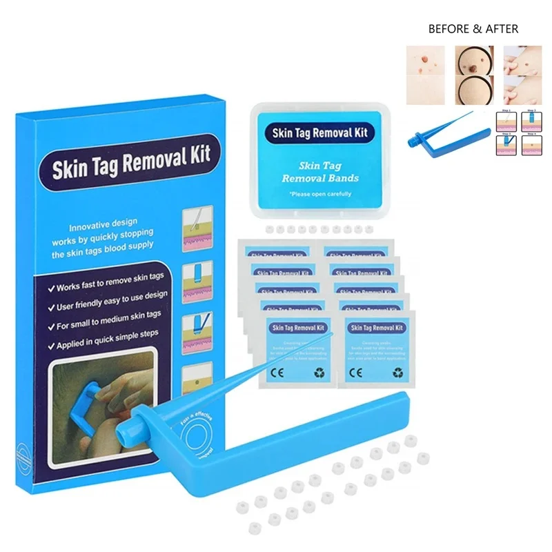 Medical Skin Tag Kill  Mole Wart Remover Skin Tag Remover Kit Treatment with Cleansing Swabs Adult Mole Wart Face Care Tools