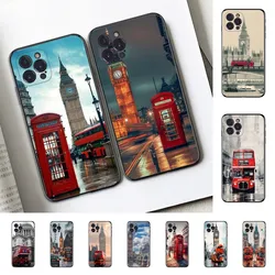 London Bus England Telephone Phone Case Silicone Soft for iphone 16 15 14 13 12 11 Pro Mini XS MAX Plus X Cover