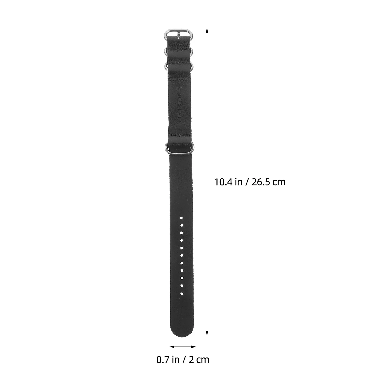 

22Mm Watch Band For Men Women Premium Cowhide Durable Business Black Silver Clasp Wristband