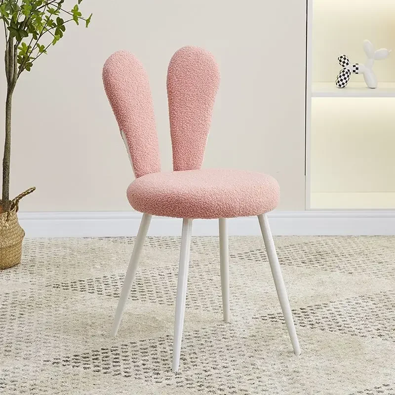 

Simple Modern Round Chairs Backrest Makeup Shoes Changing Stool Girls Luxury Bedroom Dresser Manicure Ottomans Home Furniture