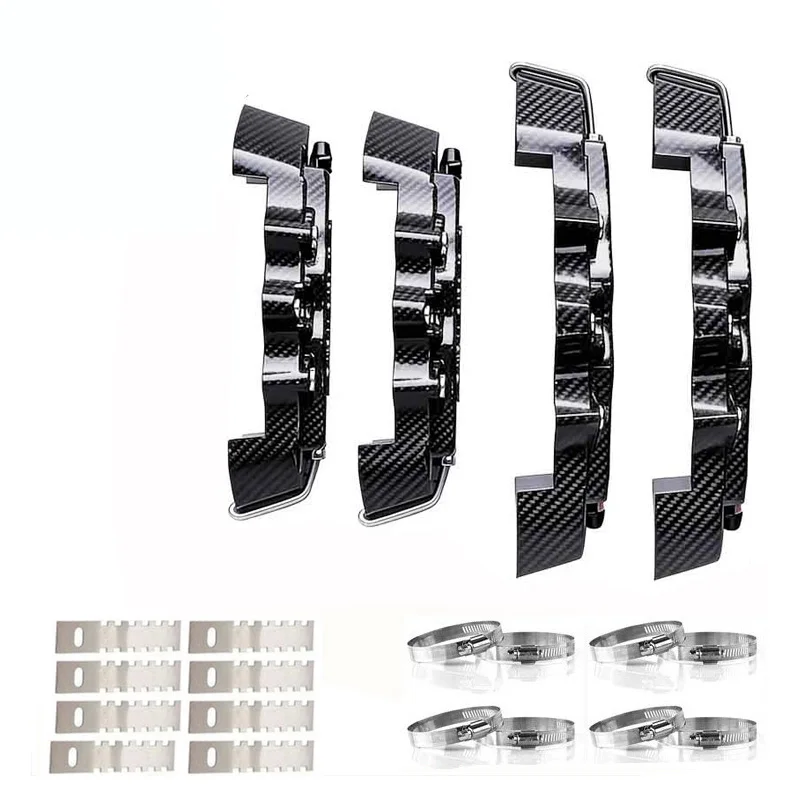 Carbon Fiber Red 2*2 Pcs Fixing By Screws ABS Plastic Brake Caliper Cover 3D Logo For BMW Audi Mecerdes Benz Lexus KIA Honda