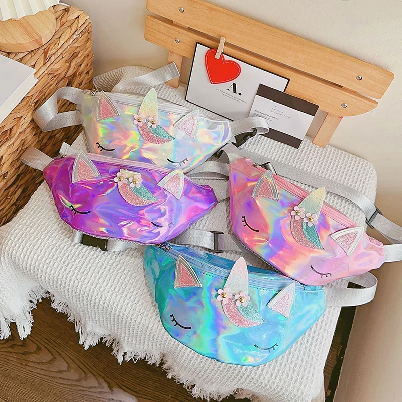 

Модная лазерная красочная поясная сумка, милые поясные сумки с героями мультфильмов, нагрудная сумка, повседневные сумки через плечо для детей, подарки