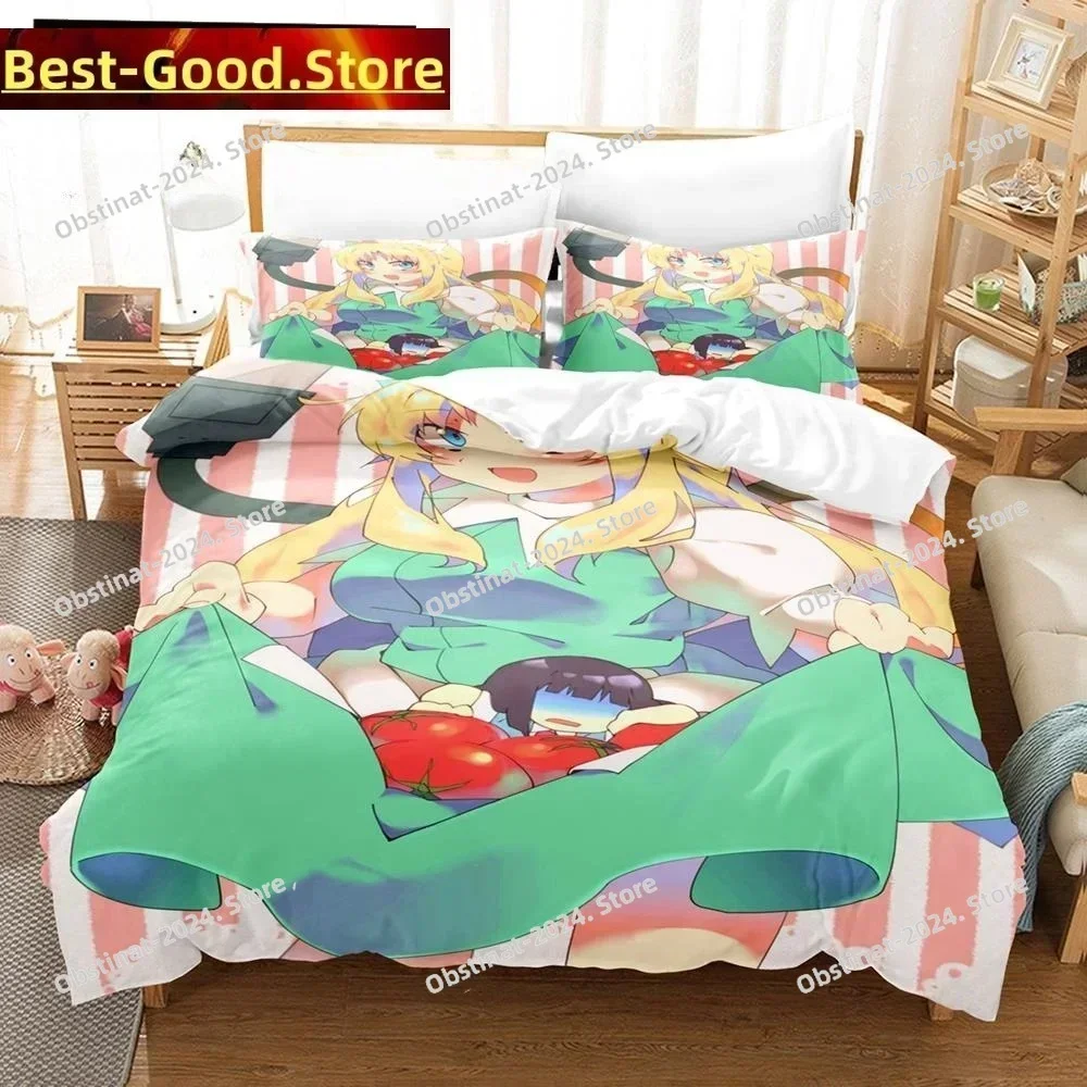 3D Kawaii Girls The Pet Girl of Sakurasou Bedding Set Single Twin Full Queen King Size Bed Set Adult Kid Bedroom Duvetcover Sets