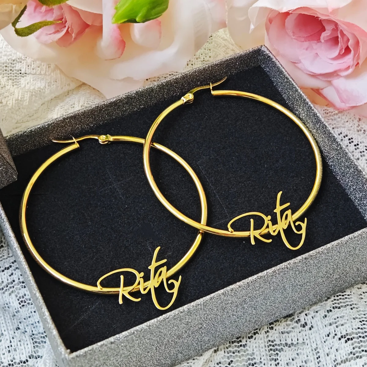 Customized Stainless Steel Earrings Personalized Name Earrings Custom Brand Logo Earrings Banquet Party Jewelry Christmas Gifts