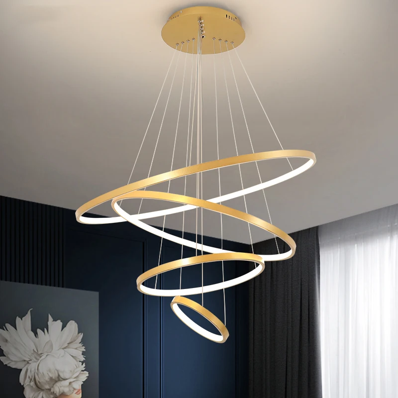 New Nordic ring led dining room chandelier modern minimalist living room bedroom interior lighting chandelier lamps deco maison