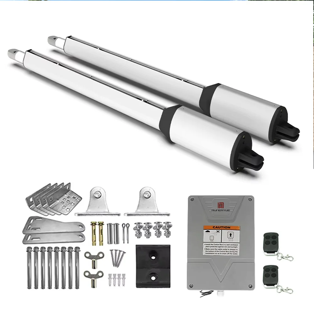 PKM-C05 Automatic Gate Openers with Remote Complete Kit for Light to Medium Duty Dual Swing Gates up to 770 lbs 14ft per Arm