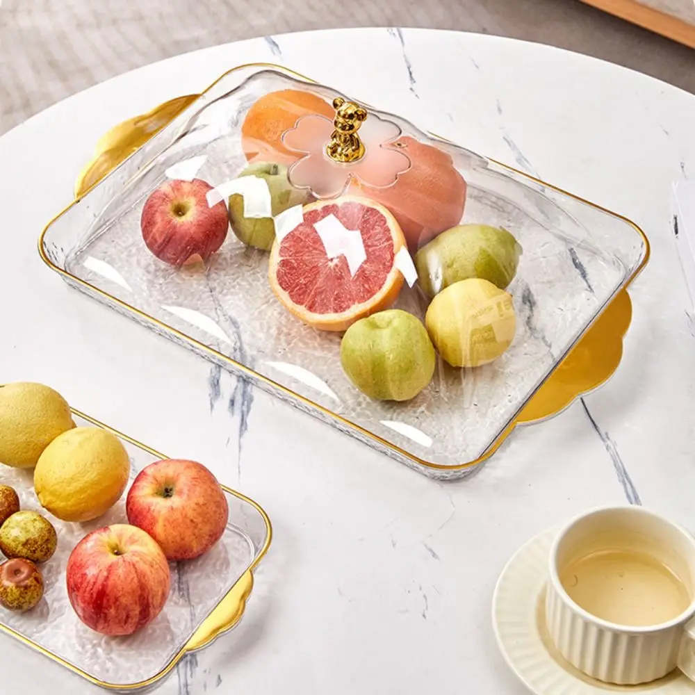 

Kitchen Organizer Plastic Fruit Tray Exquisite with Lid Candy Storage Box Reusable Storage Display Plate Bar
