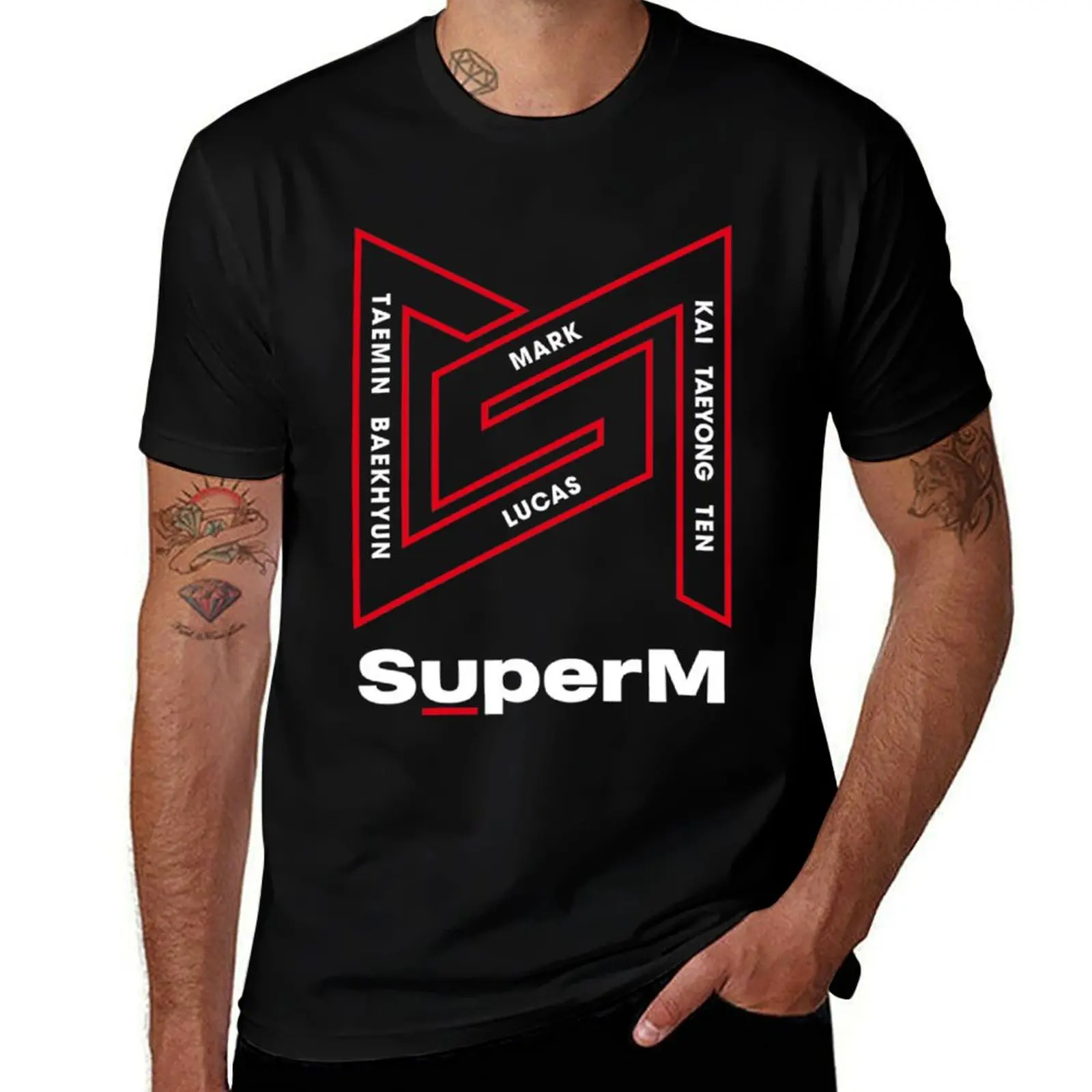 KPOP SuperM LogoMembers T-Shirt Lightweight Running T-Shirt