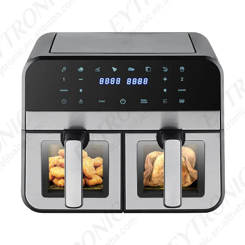 

2026 New Model Multi-functional10L Double Basket Air Fryer Oil Free Healthy Cooking Dual Zone Air Fryer