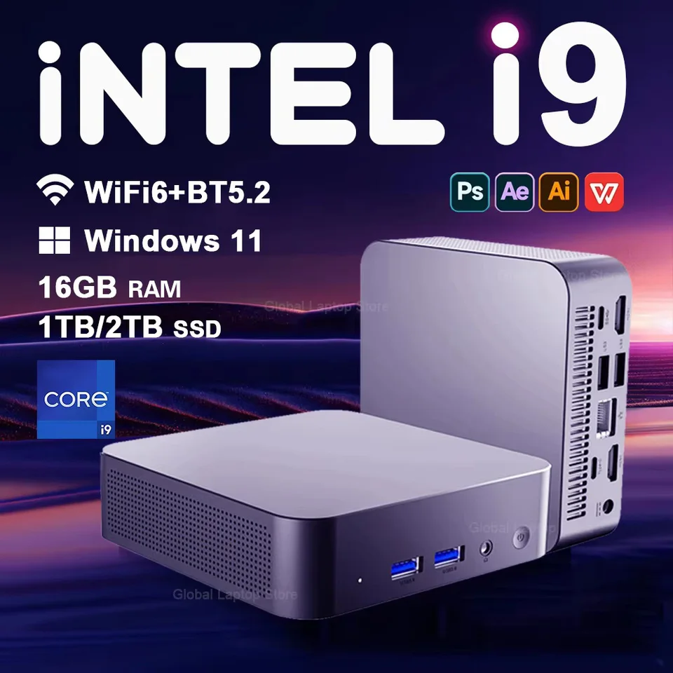 NEW Windows 11 Pro Mini PC Protable Gaming i9 10980HK N150 16/32GB