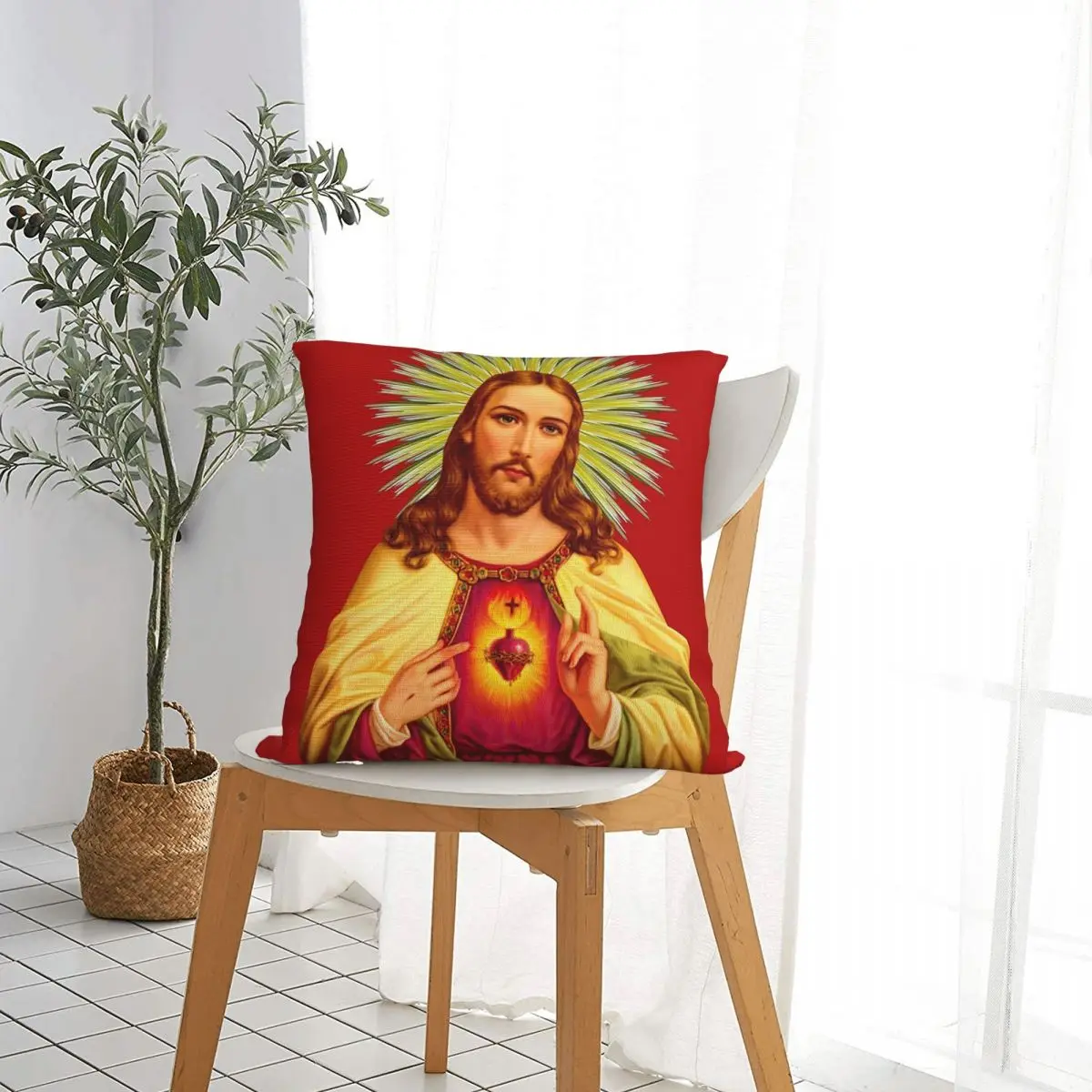 Jesus Biblical References Square Pillowcase Pillow Cover Polyester Cushion Decor Comfort Throw Pillow for Home Bedroom