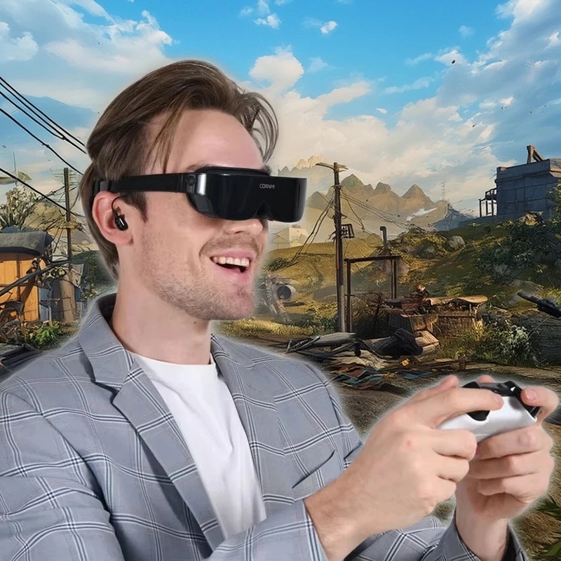 نظارات ذكية 4K 3D Ar نظارات ذكية عالية الدقة 800 بوصة شاشة عملاقة للمساحة سينما خاصة محمولة عرض 1080P