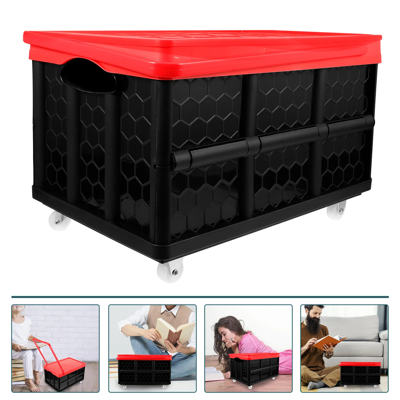 

Folding Trolley Case Foldable Storage Bins Shopping Cases Clothes Container Car Box