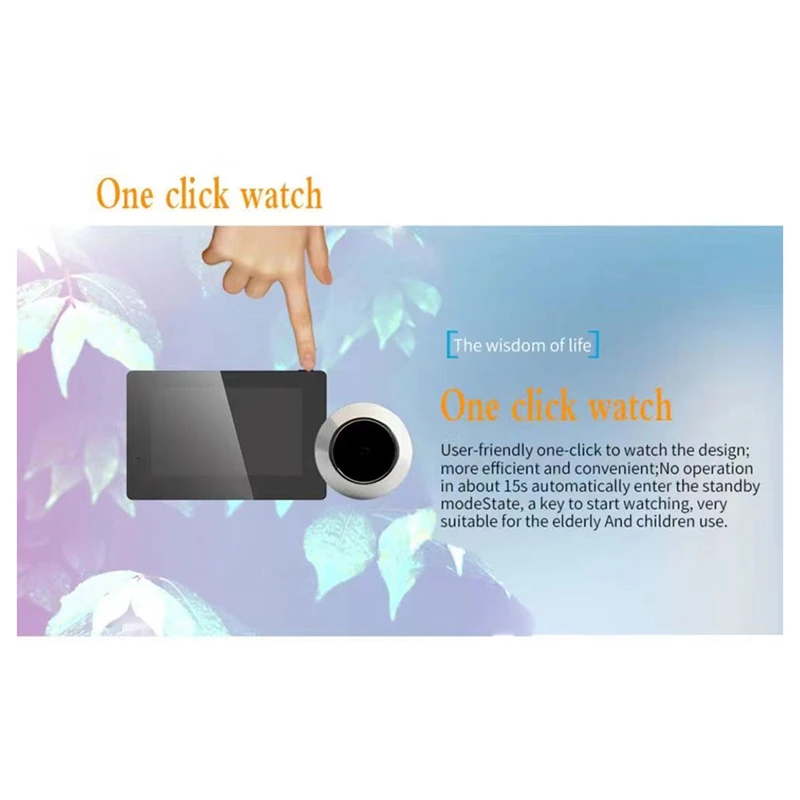 4.3 Polegadas HD Porta Olho Digital Inteligente Campainha TFT Color Door Eye 1MP 145 °   Monitor de câmera de segurança doméstica grande angular