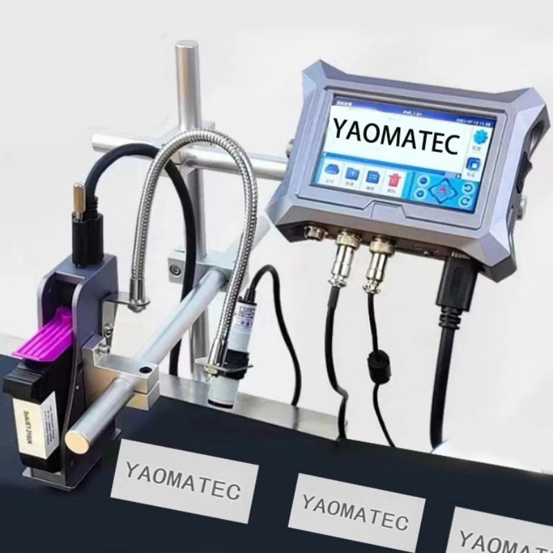 T4 YAOMATEC 12.7MM Date Number Logo Code Carton Plastic Metal Online Automatic TIJ Continuous Inkjet Printer