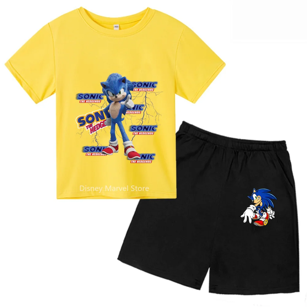 Cool Kids' Choice! Sonices T-Shirt Shorts Set With Awesome Cartoons - Trendsetting Outdoor Wear For Boys Girls Ages 3-14