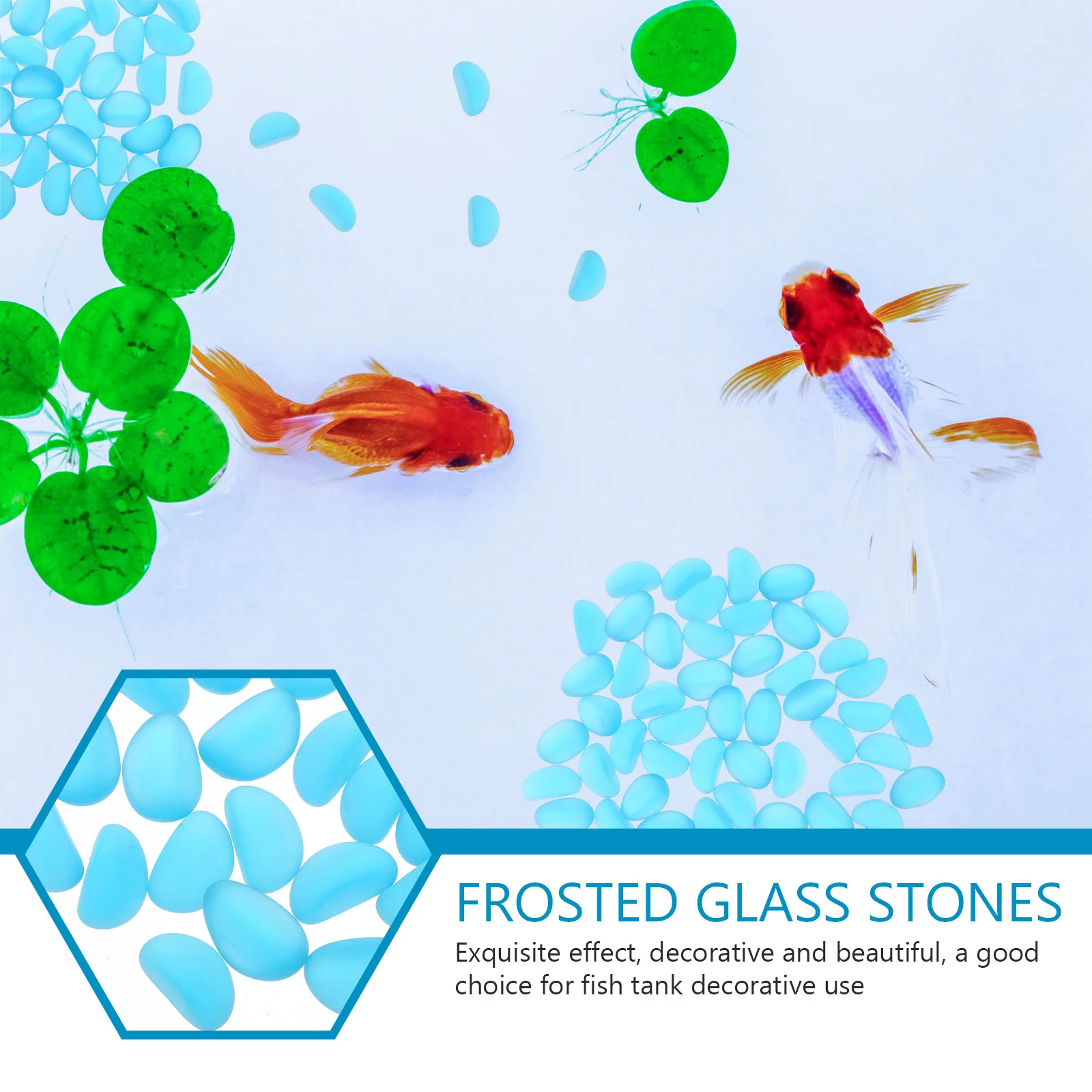 

2 Bags Cashew Decorative Stone Stones Fish Tank Ornaments Frosted Glass Aquarium