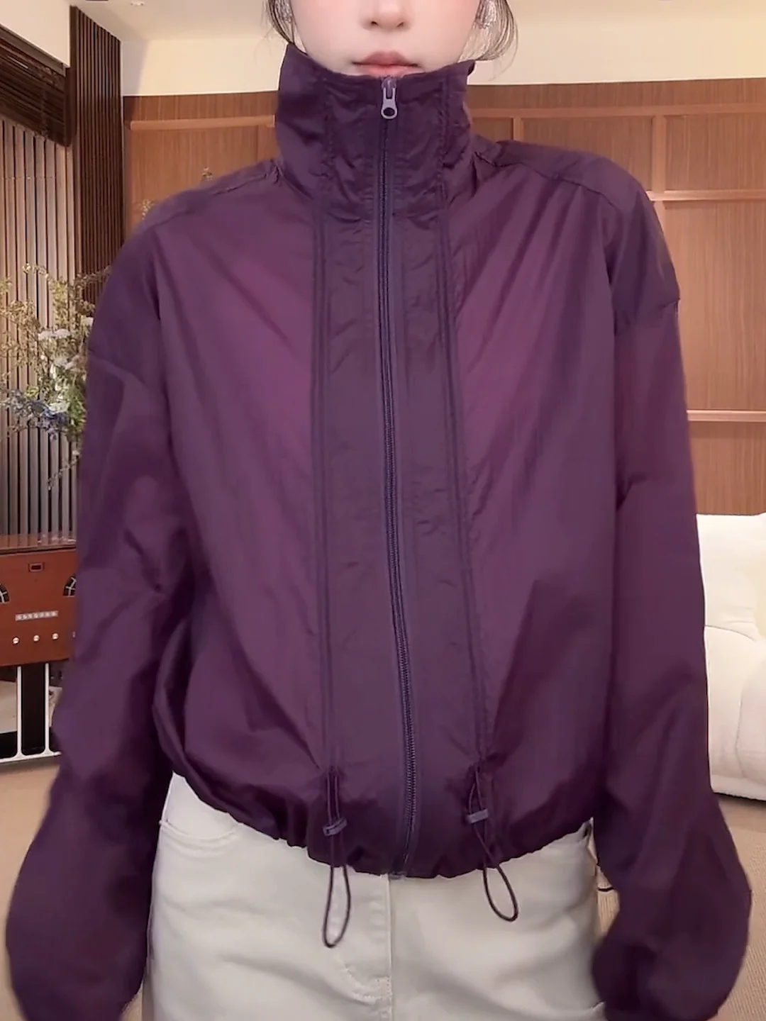 women's-long-sve-zipper-lightweight-summer-new-sle-loose-faion-high-collar-purple-uv-protection-outerwear-trendy-top