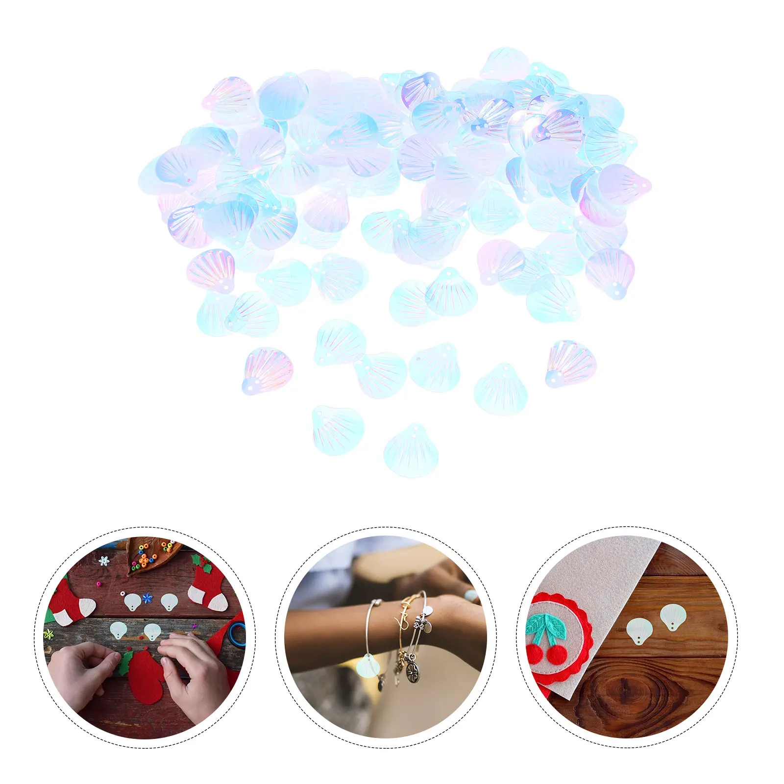 18MM SHELL Double Hole DIY หัตถกรรมปักต่างหูลูกปัดพลาสติกเด็ก Seashell Sequins FLAT Sequins CRAFT เสื้อผ้า