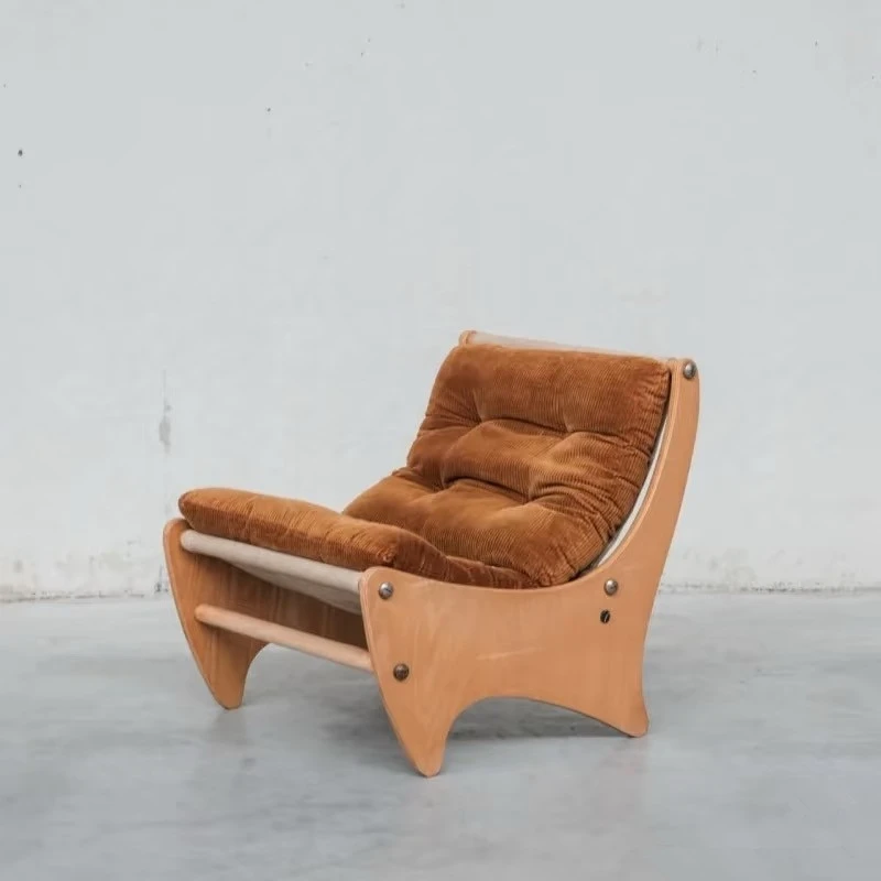 #￥Modern Vintage Designer-Style Fabric Sofa Chair for Home & Guesthouse for Living Room & Model Rooms Retro Leisure Chair