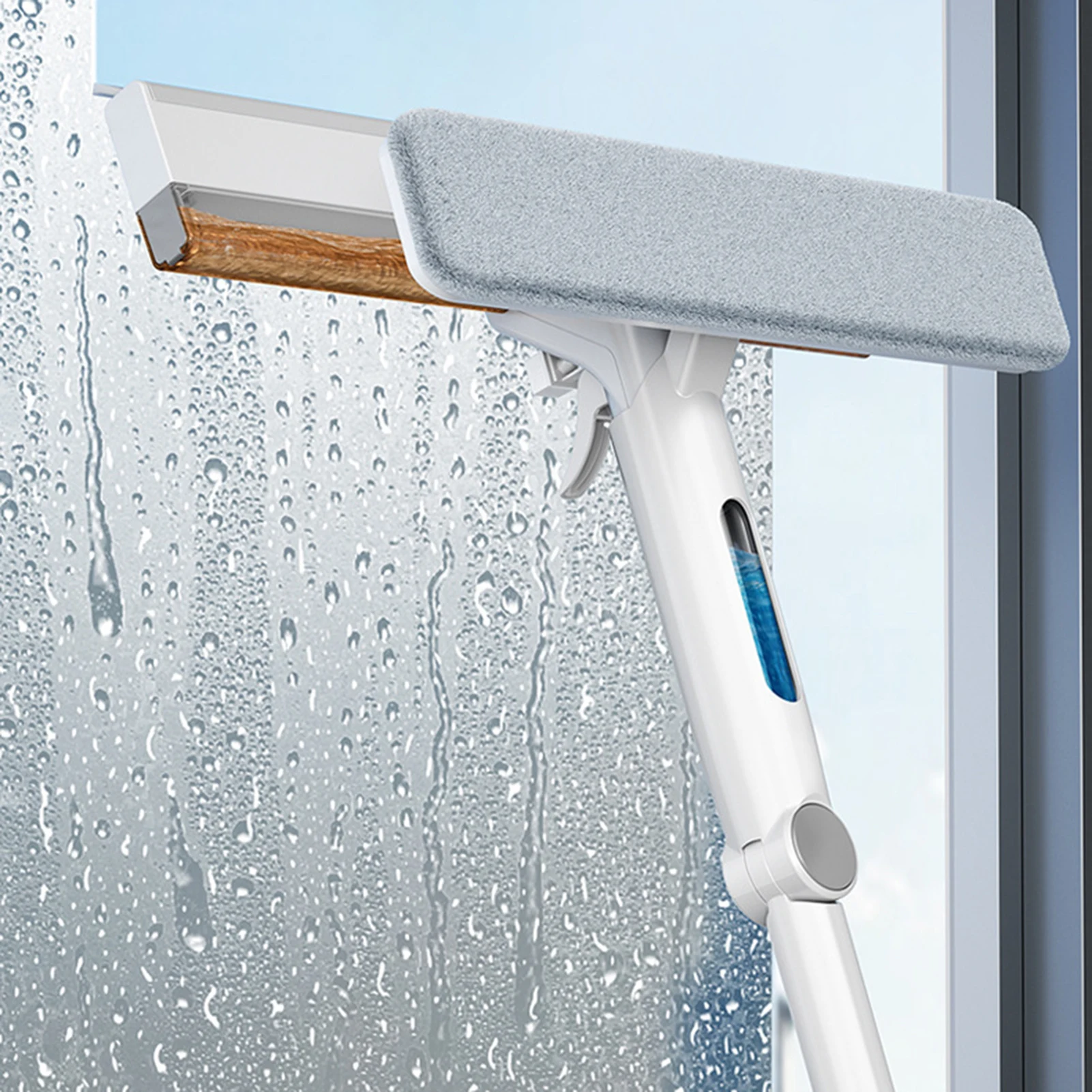 Professional Window Squeegee Telescoping Glass Cleaner for Home Cleaning Dual Spray Mode Microfiber Mop Durable Tool