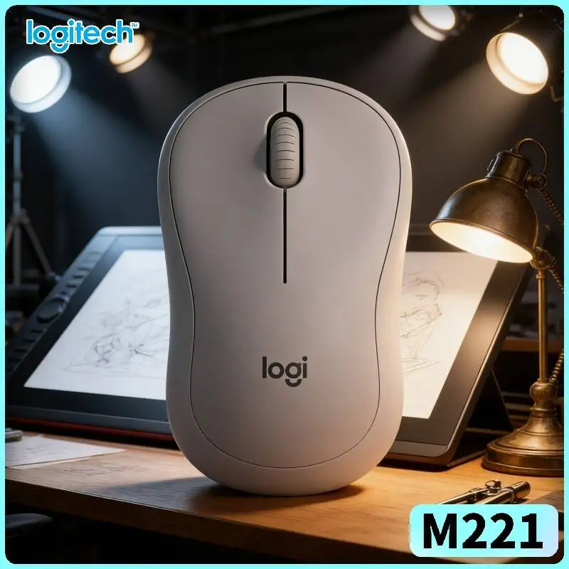 Logitech M221 Silent Wireless Mouse - Quiet Click Module, Slim Frame, 18-Month Battery, Office Home Study Work
