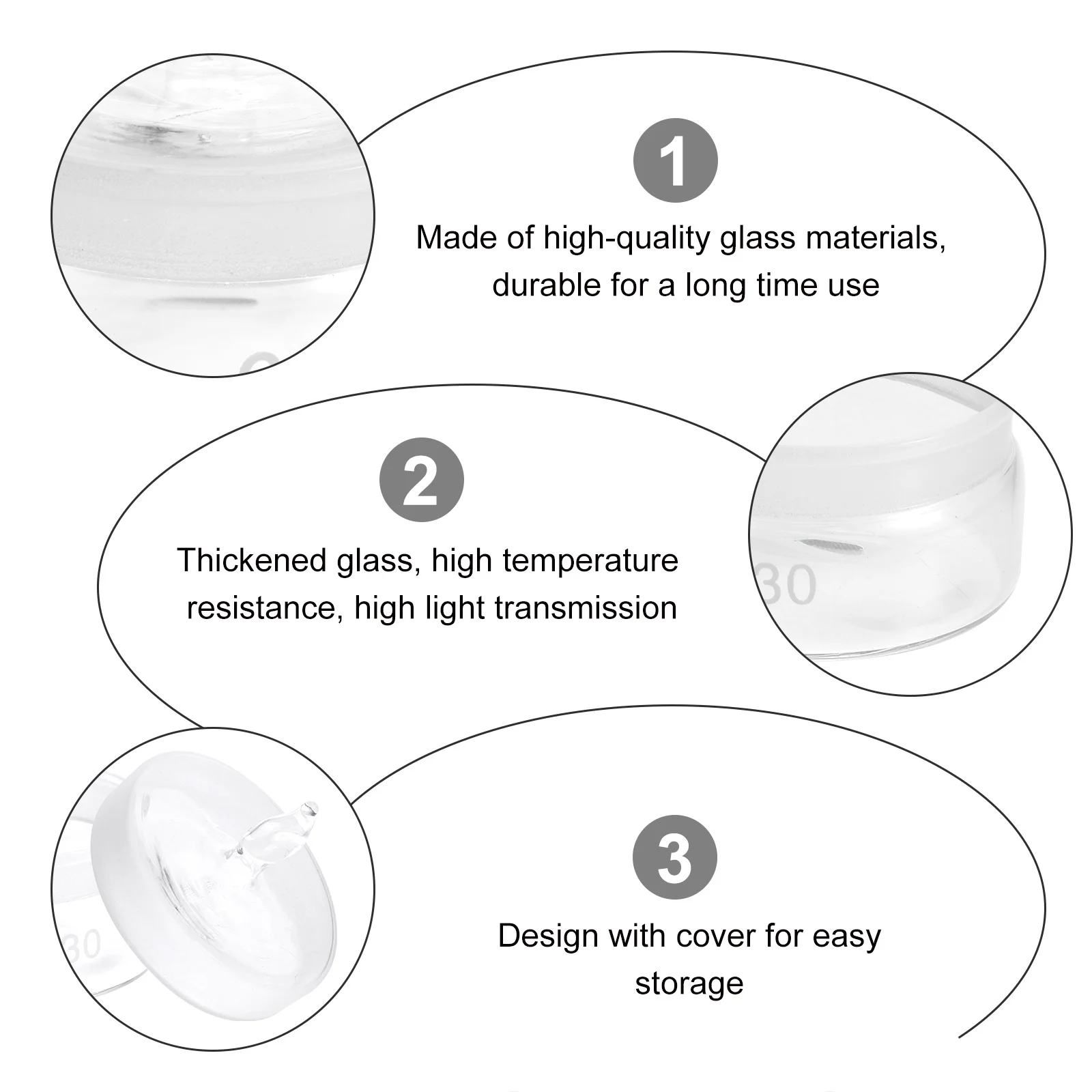 

1Pcs Weighing Bottle Flat Low Form 60x30mm Glass Sealing Bottle Laboratory Equipment Chemical Analysis Container