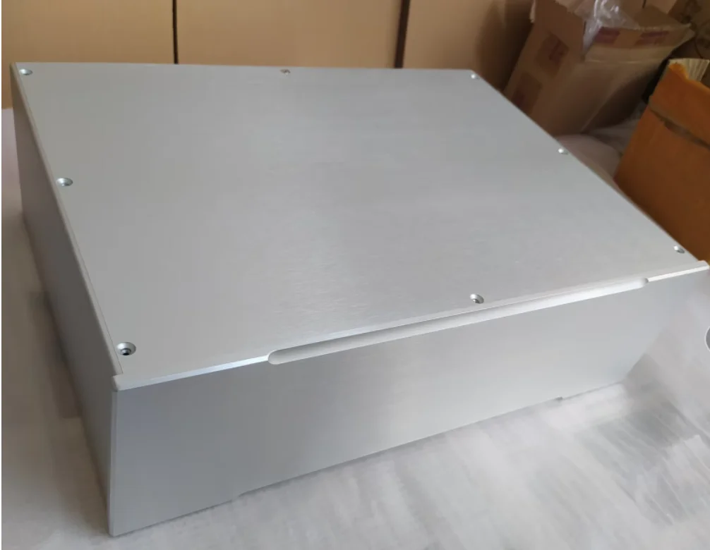 Silver full aluminum blank panel power amplifier chassis large capacity amplifier install case 430*130*308mm