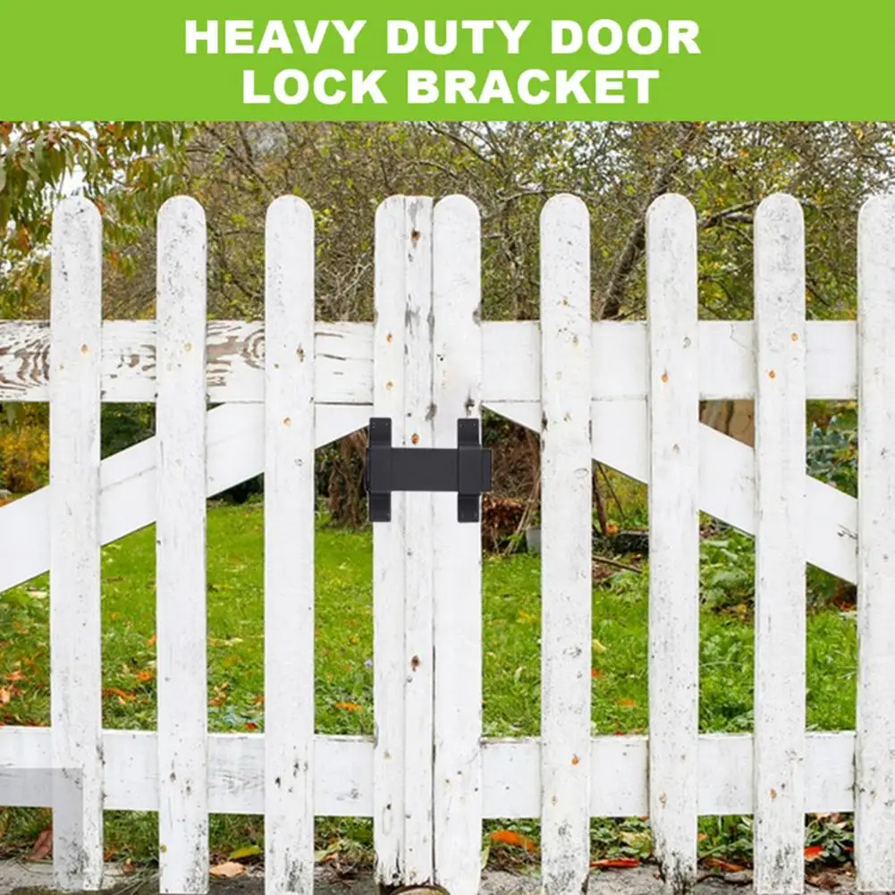 Adjustable Mounting Plates Heavy Duty Slide Gate Latch Lock Set with Padlock Hole Corrosion Resistant Door Lock for Indoor