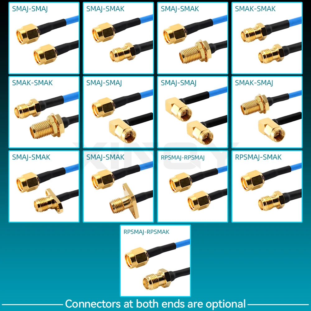 XINQY RF Cable 086F Semi-Rigid Low Loss 6G SMA Male-to-Male / Female-to-Female Interconnect Test Cable