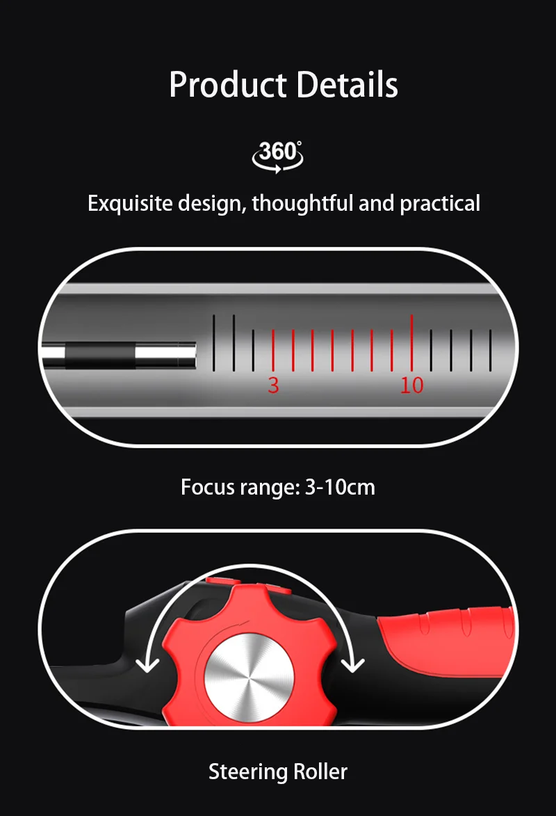 200W ad alta definizione 1080P wireless WiFi 360 ° sterzo endoscopio 6.4mm portatile riparazione automobilistica pipeline fotocamera impermeabile