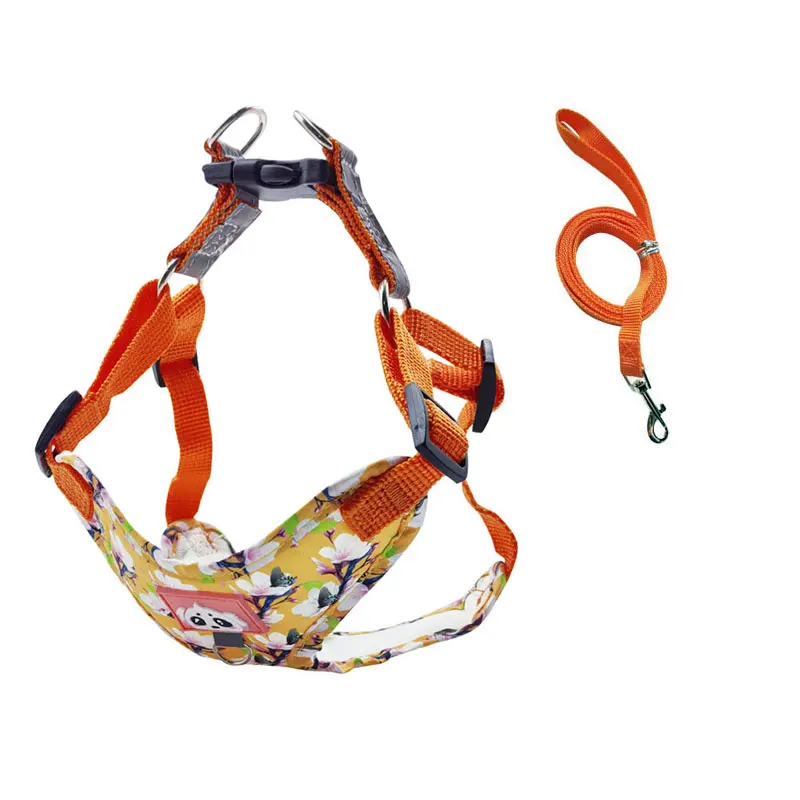 Peitoral para cão com flores, ajustável e respirável_voghion.com