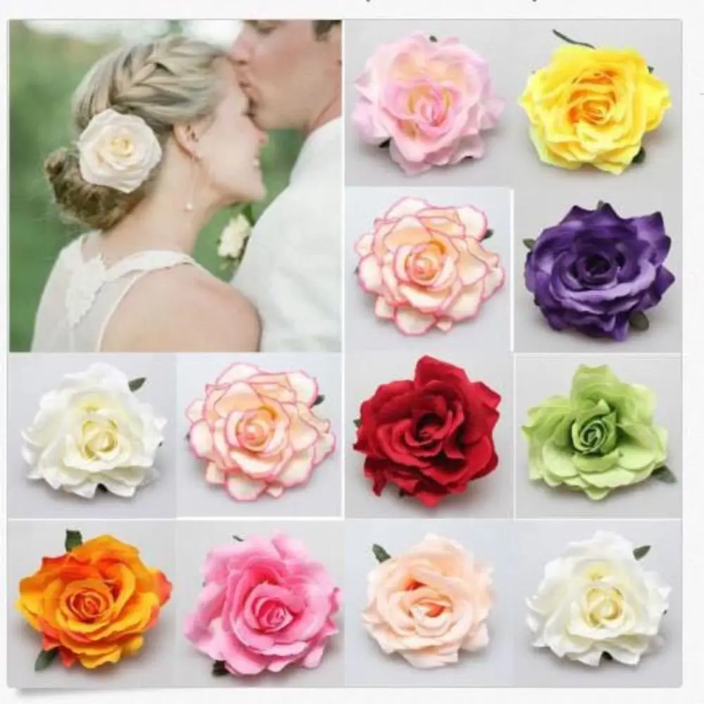 Fashion Women Bridesmaid Rose Flower Hairpin Wedding Hair Clip Brooch