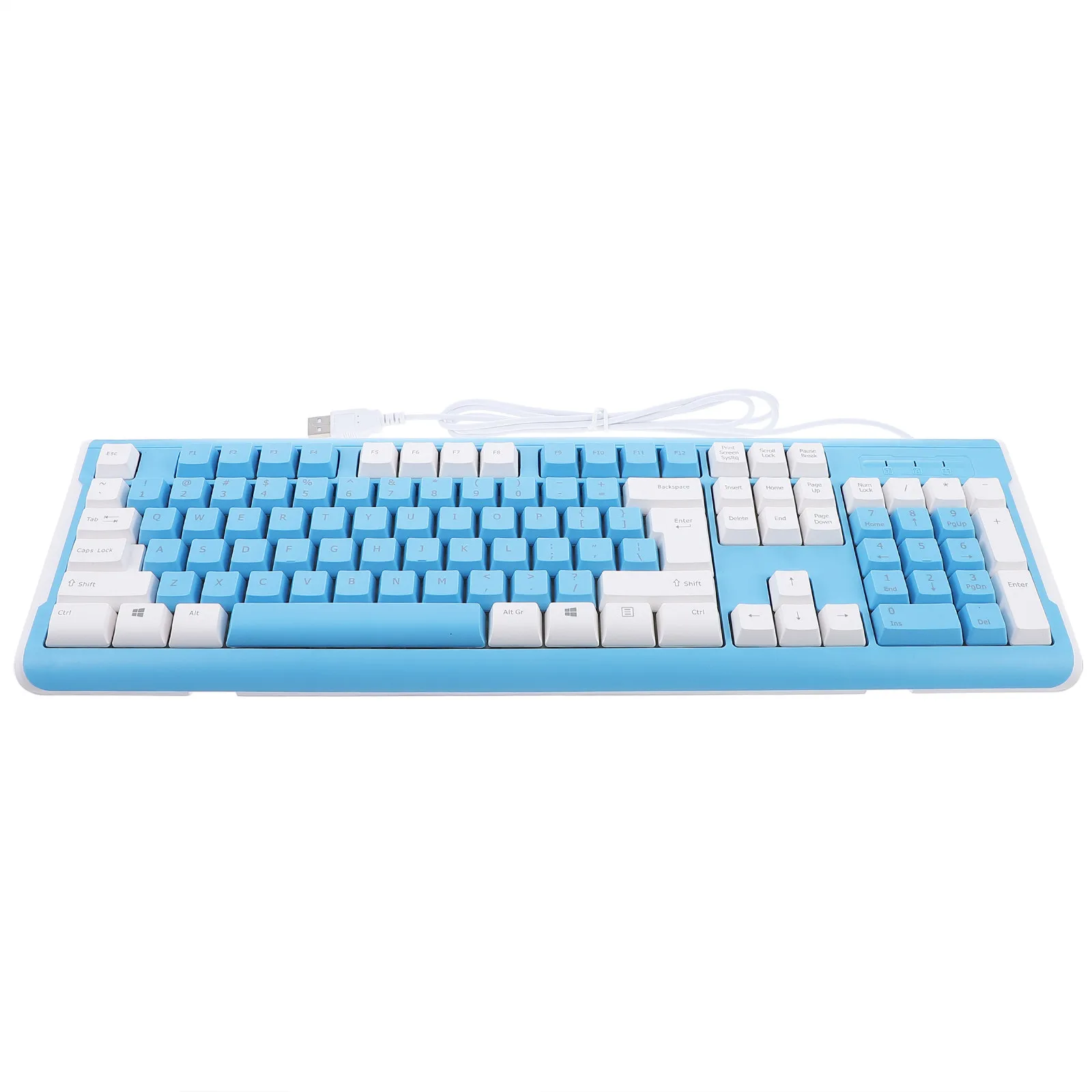 Color Matching USB Gaming Keyboard Wired Computer Keyboard High Durability Non-Conflict Keys Number Pad for Work Game Use