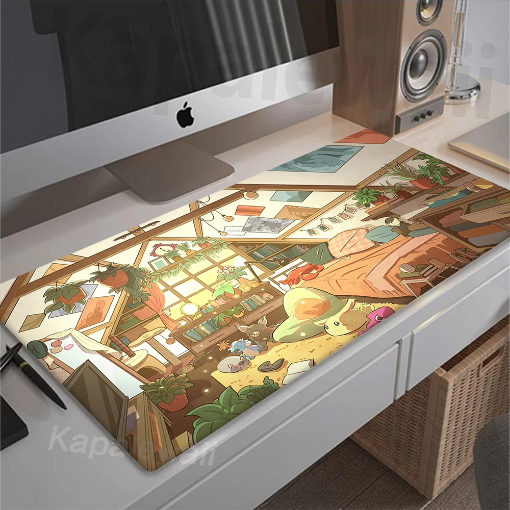 Tapis de souris de jeu Anime Kawaii, tapis de souris de dessin animé mignon, accessoires de vitesse Gamer, tapis de clavier d'ordinateur, grands polymères de souris, média, 90x40cm