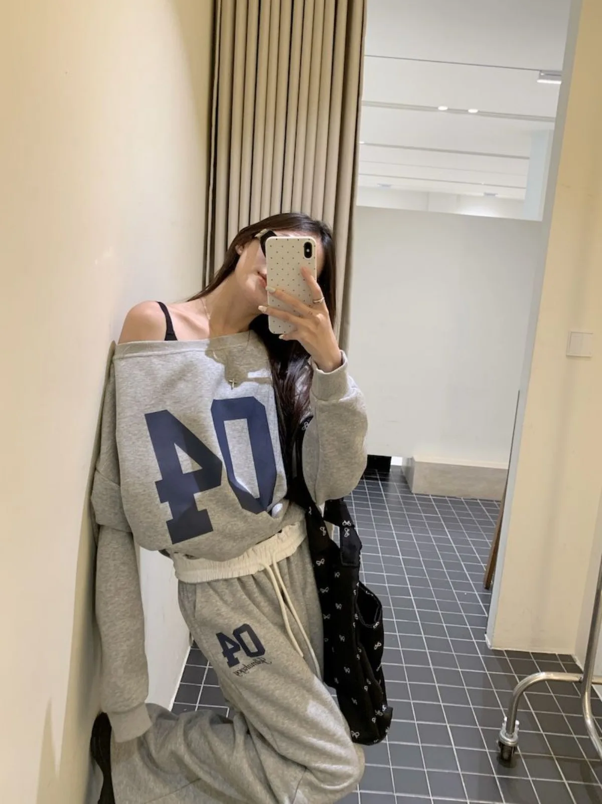 American fashion retro sports pants for women in spring and summer high waisted and drooping casual pants loose pants - Image 4