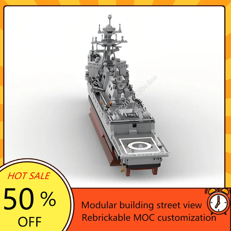 2733PCS New 1:200 Arleigh Burke-class guided-missile destroyer Model World Military Building Blocks Toys for Kids Bricks Gifts