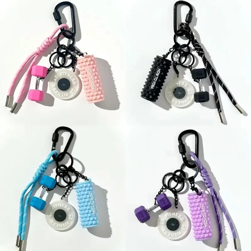 Chaveiro de yoga para academia, pingente de haltere para mochila, bolsa, kettlebell, chaveiro de fitness, silicone, presentes de academia para fitness