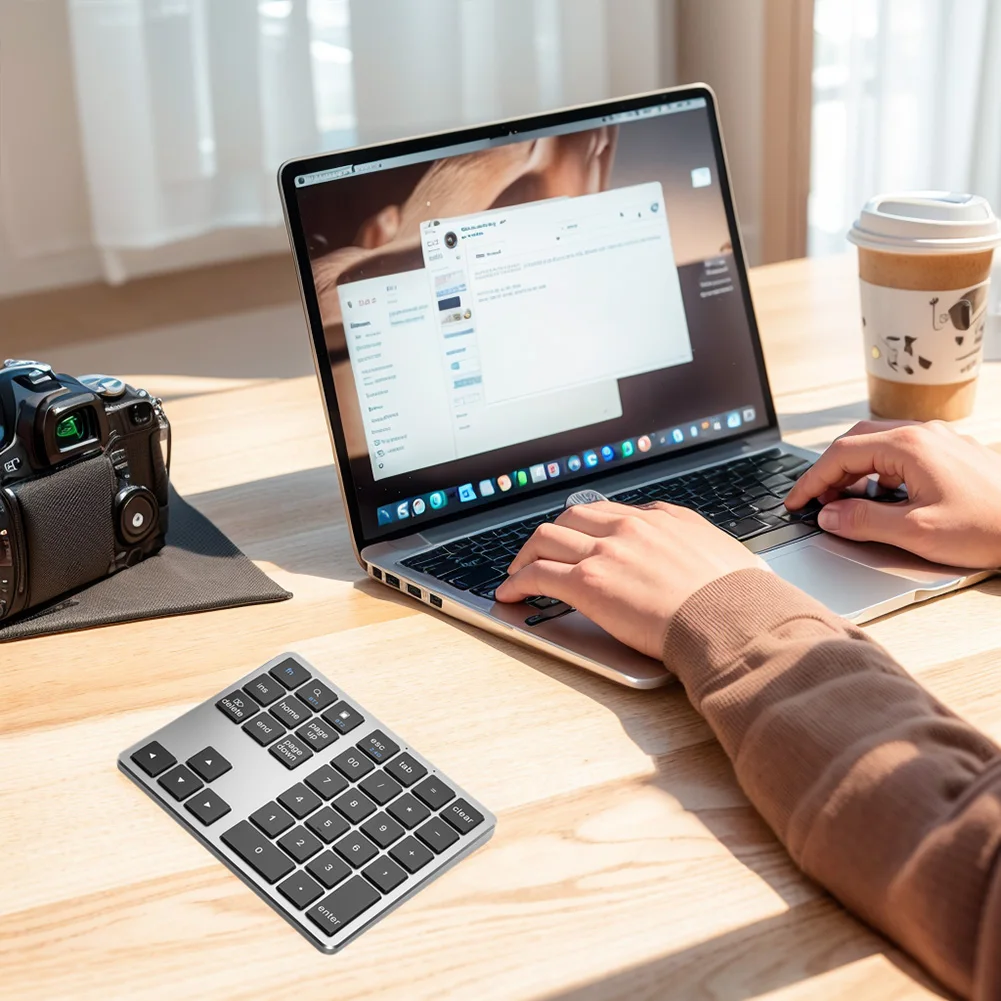 2.4g bluetooth-compatível sem fio numpad usb recarregável 35 teclas teclado numérico ultra-fino teclado para macbook pro/air