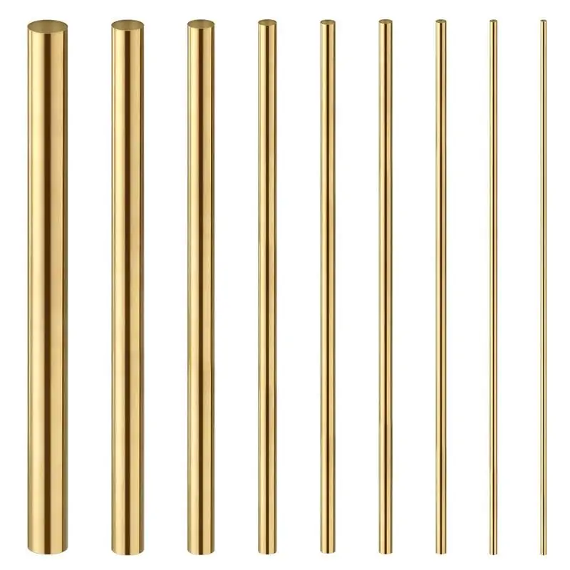 Diameter 1.6-20mm Length 100-500mm Hardware Brass Round Bar Rod For DIY Knife Handle Circular Wire Tube Modelmaking Brass Rod