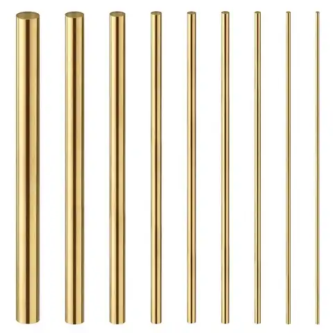 직경 1.6-20mm 길이 100-500mm 하드웨어 DIY 칼 손잡이 용 황동 라운드 바 막대 원형 와이어 튜브 모델 제작 황동 막대