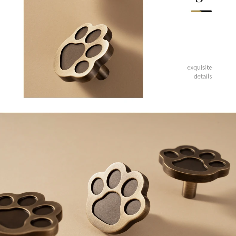 Panda furniture knob in antique brass — product image 19