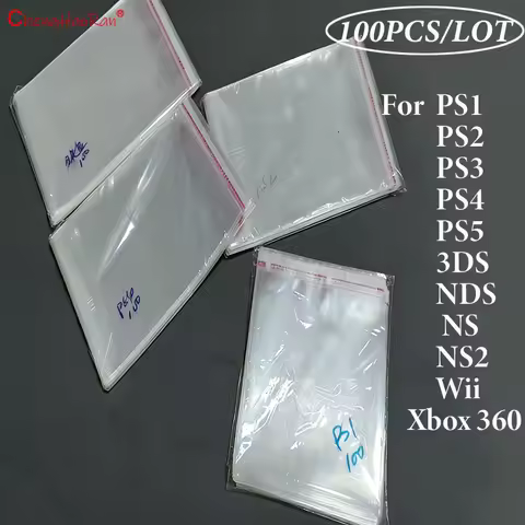 100PCS Game Disc Box Self-Adhesive Protective Bags For PS1 2 3 4 5 NS NS2 Wii Xbox360 3DS NDS Moisture Proof Dust-proof Bag